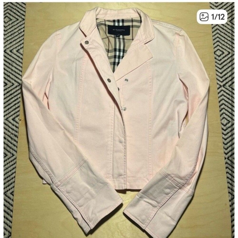 Women’s Pink US10 Burberry Lightweight Pink Jacket Classic Preppy Y2K